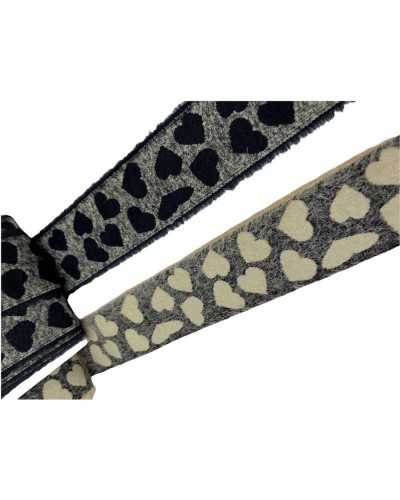 50 Cm Élastique Passementerie Cinta Coeurs Laine Effet Laine Mohair Haut 5 Cm