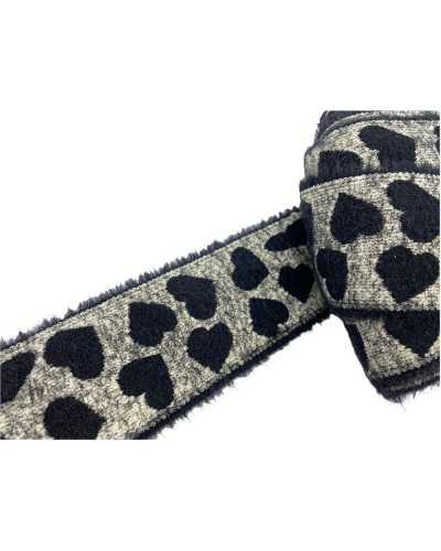 50 Cm Elastic Trimmings Cinta Hearts Wool Effect Mohair Wool High 5 Cm