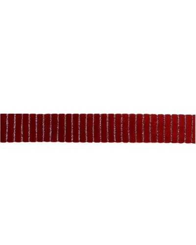 Cinta Pasamanería Elástica Doble Cara 50 Cm Línea Vertical Lurex Glitter Terciopelo Seda Tipo 25 Mm Alto