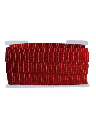 50 Cm Ruban Passementerie Élastique Double Face Ligne Verticale Lurex Paillettes Velours Type Soie Haut 25 Mm