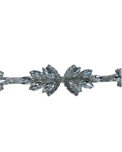 Application Passementerie Point de Lumière Bijou Strass Métal Haut 3 Cm