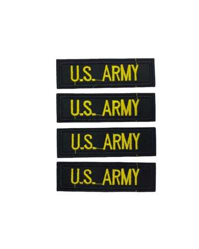 Toppa Aufnäher Thermische Klebestoff bestickt Schriftgelb U.S. ARMYSchwarze Basis 90x25 Mhm