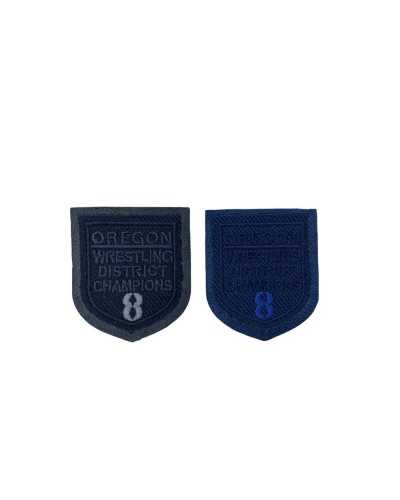 Applicazione Termoadesiva Scudetto Scritta Oregon Wrestling District Champions 8 Cm 3,5x4
