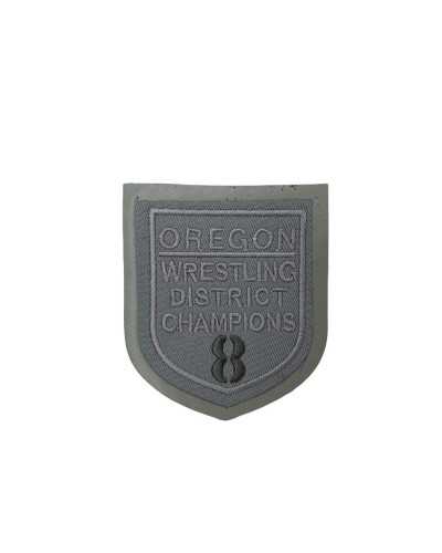 Applikation zum Aufbügeln, beige Schild mit Aufschrift „Oregon Wrestling District Champions“, 8 cm, 6 x 7 cm
