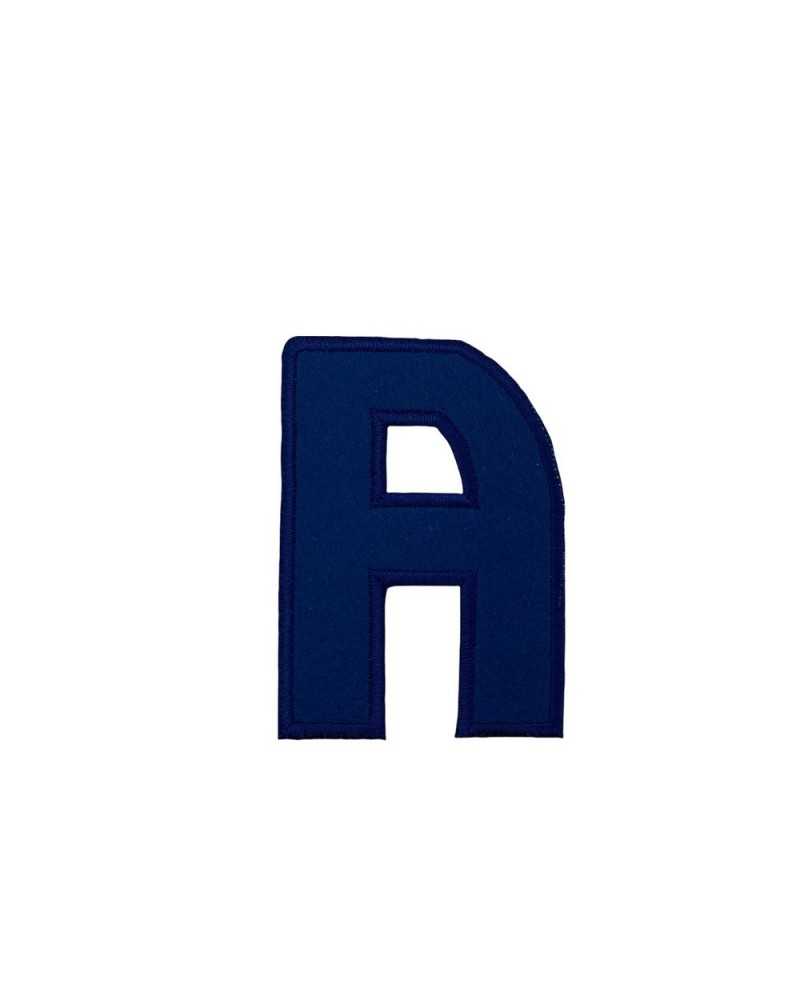 Aplicación Parche Termoadhesivo Tela Azul Letra Bordado Alto 11 Cm