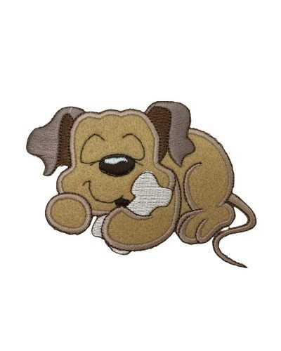 Thermoadhesive Application Embroidery Patch Baby Dog Crouched 11x7 Cm