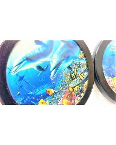 Pair of sea model magnets for curtains dolphin fish star seahorse