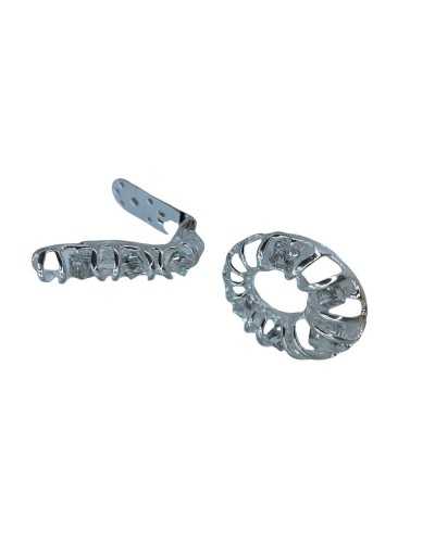 Alamaro Gancio Gioiello Strass Geometrico Metallo Argento Zama Vetro 76x44 Mm