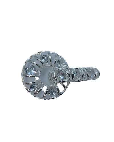 Alamaro Gancio Gioiello Strass Geometrico Metallo Argento Zama Vetro 76x44 Mm