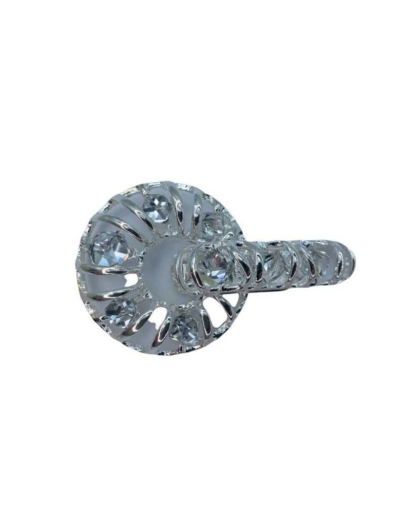 Alamaro Haken Jewel Strass Geometrisch Silber Metall Zama Glas 76x44 Mm