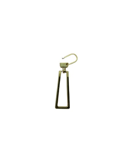 Long Geometric Metal Zip Puller 50x12 Mm