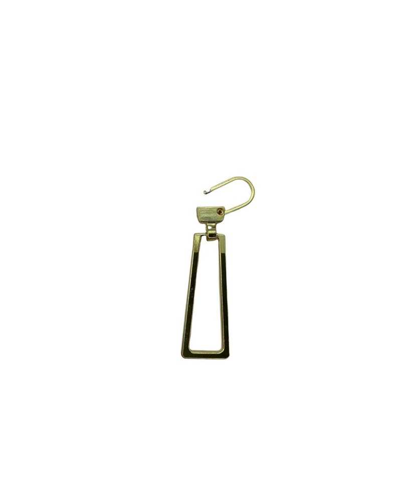 Extracteur de curseur de fermeture à glissière en métal long géométrique 50x12 mm