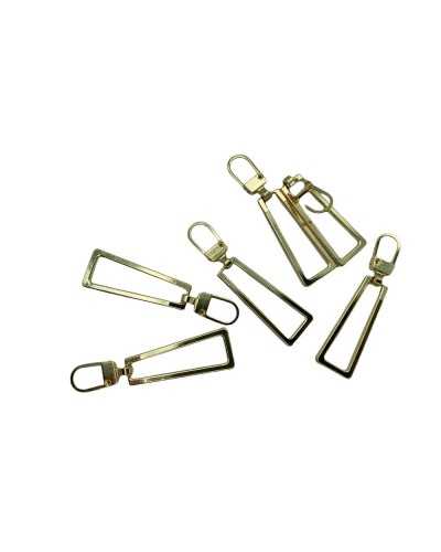 Extracteur de curseur de fermeture à glissière en métal long géométrique 50x12 mm