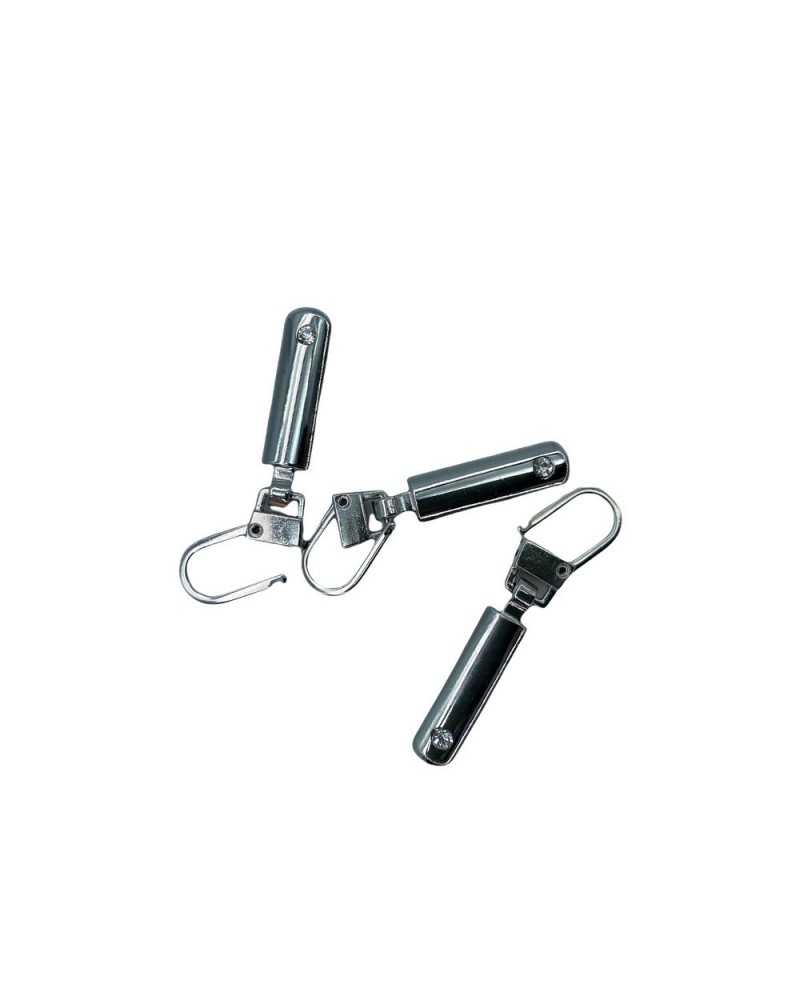 Zip Pull Jewel Strass Vollmetall-Reißverschlussschieber lang 45 x 7 mm