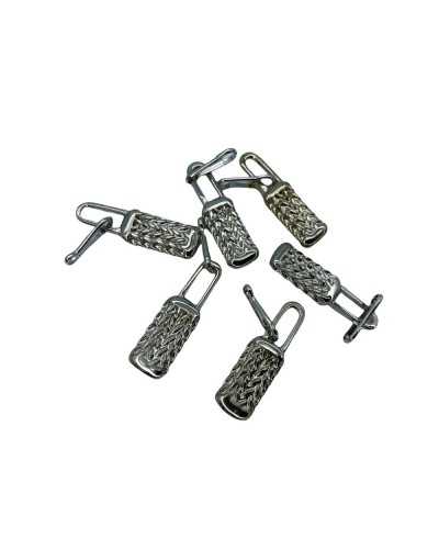 Tiralampo Lavorato Cursore Cerniera Metallo Pieno Lungo 45x9 Mm