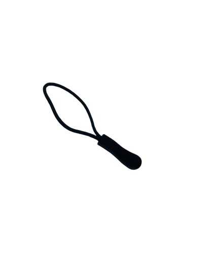 Black Zip Puller Long Drop Resin Cord 70x9 Mm
