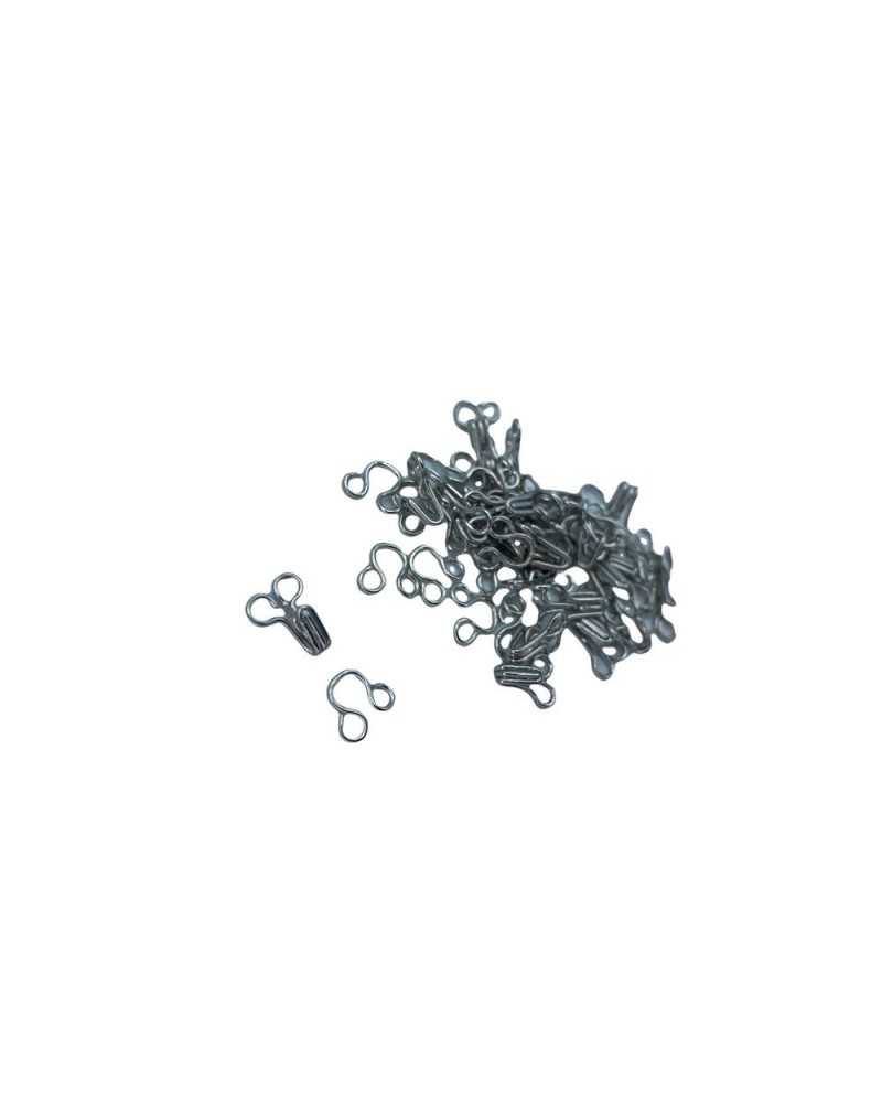 5 Stück Uncinelli kleine Messing-Metallhaken, Maße: 7 x 6 mm