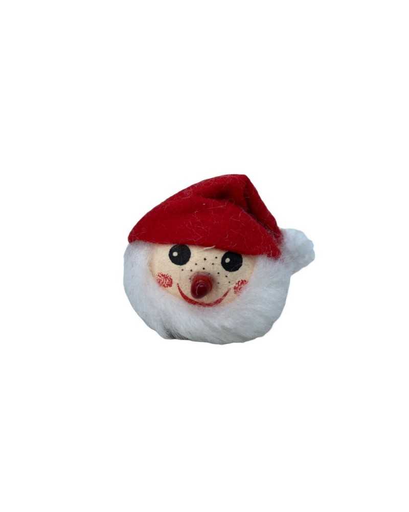 Tête de Père Noël en ouate Smiley 3 cm