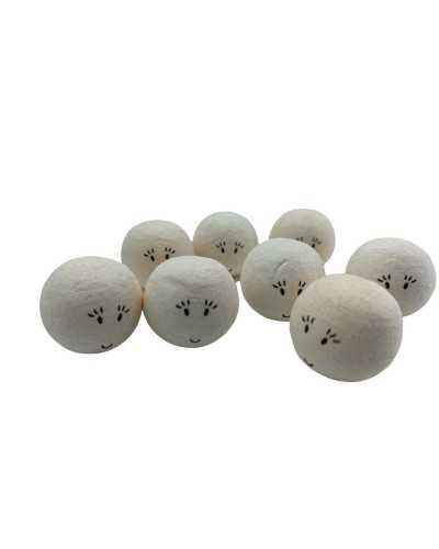 Testa Ovatta Cotone Faccina Sorridente Colore Naturale Pelle Stafil Cm 2,5