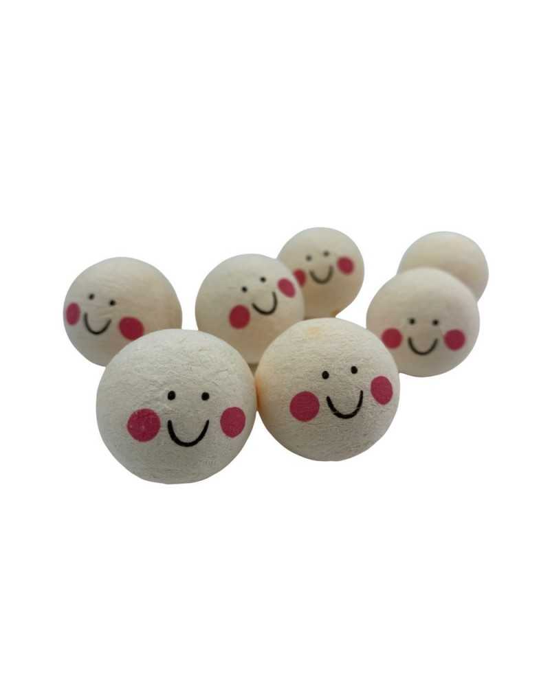 Testa Ovatta Cotone Faccina Sorridente Colore Pelle Naturale Stafil Cm 2,5