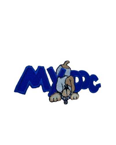 Iron-on Application Patch Patch Written MY DOG Dog 10x4 Cm