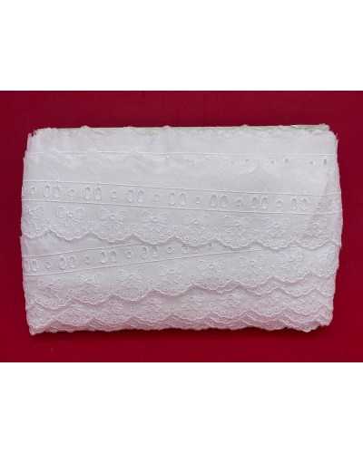 Passementerie Sangallo Dentelle Batistata Coton Passanastro Pointe Broderie Festonnée Noeud 5 Cm De Haut