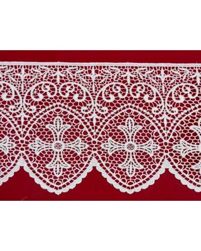 50 Cm Macrame Embroidered Lace Holy Cross Flowers Scalloped White High 15 Cm