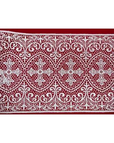 50 Cm Macrame Partition Border Lace Embroidered Holy Cross Flowers Scalloped White High 20 Cm