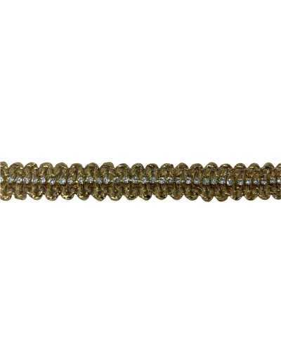 Trimmings Edge Covering Gold Embroidered Rhinestones 2 Mm High 12 Mm