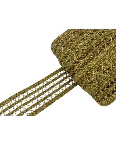 Passementerie Cloison Or Lurex Bord Modèle Bande Ligne Ruban 5 Cm De Haut