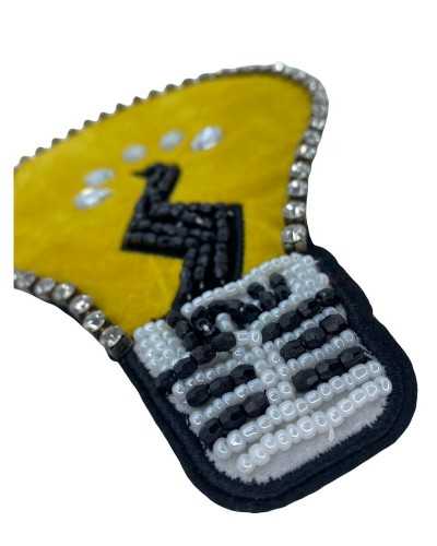 Anwendung Nähen Glühbirne Gelb Samt Strass Perlen Hohe 22x16 cm