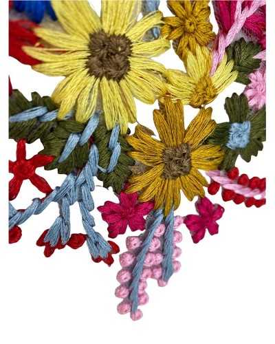 Base Application Tulle Fleur Broderie Couture Haute 19x13 Cm