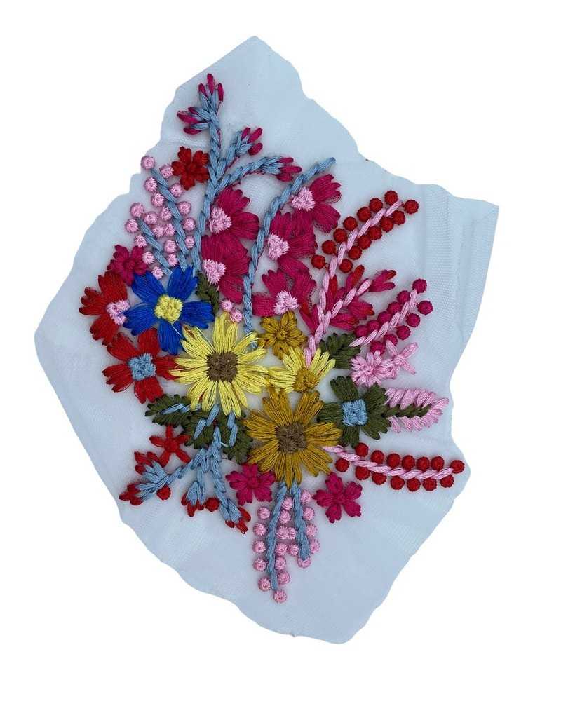 Base Application Tulle Fleur Broderie Couture Haute 19x13 Cm