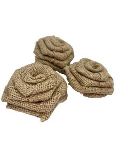 Application Tissu Grande Fleur De Jute 8 Cm