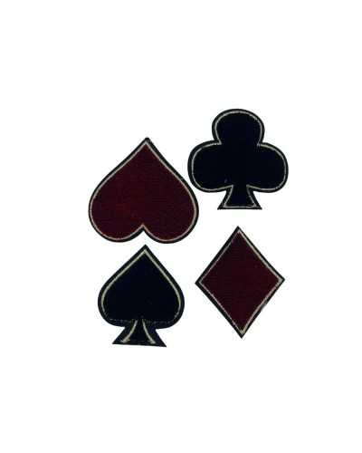 Application of Poker Symbols Iron-on Fashion Patches 4 Pieces 6 Cm High