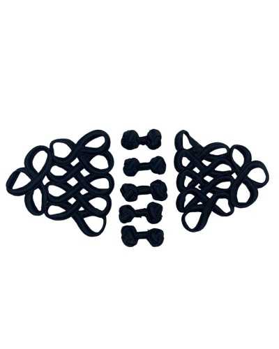 Aplicación Alamaro Fashion Soutache Pasamanería Negro Cm 16x8