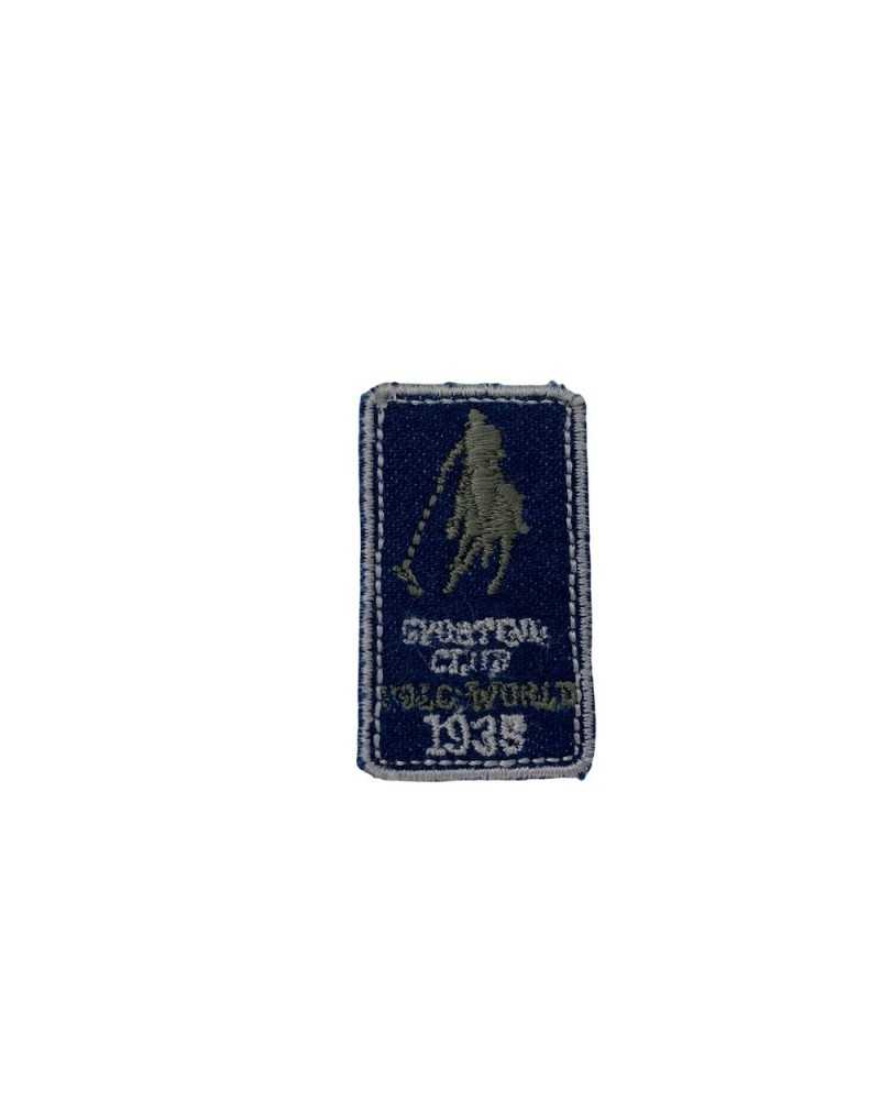 Vintage-Aufnäher mit thermoklebender Applikation, Stickerei, Jeans, Polo, rechteckig, 25 x 45 mm
