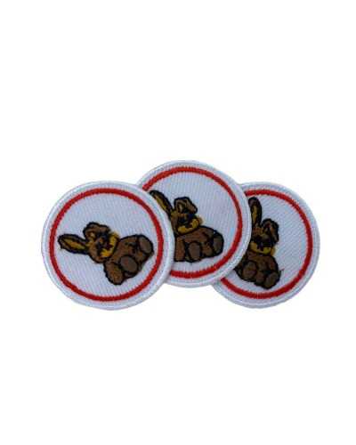 Application Patch Iron-on Patch Embroidered Fabric Round Rabbit 35 Mm