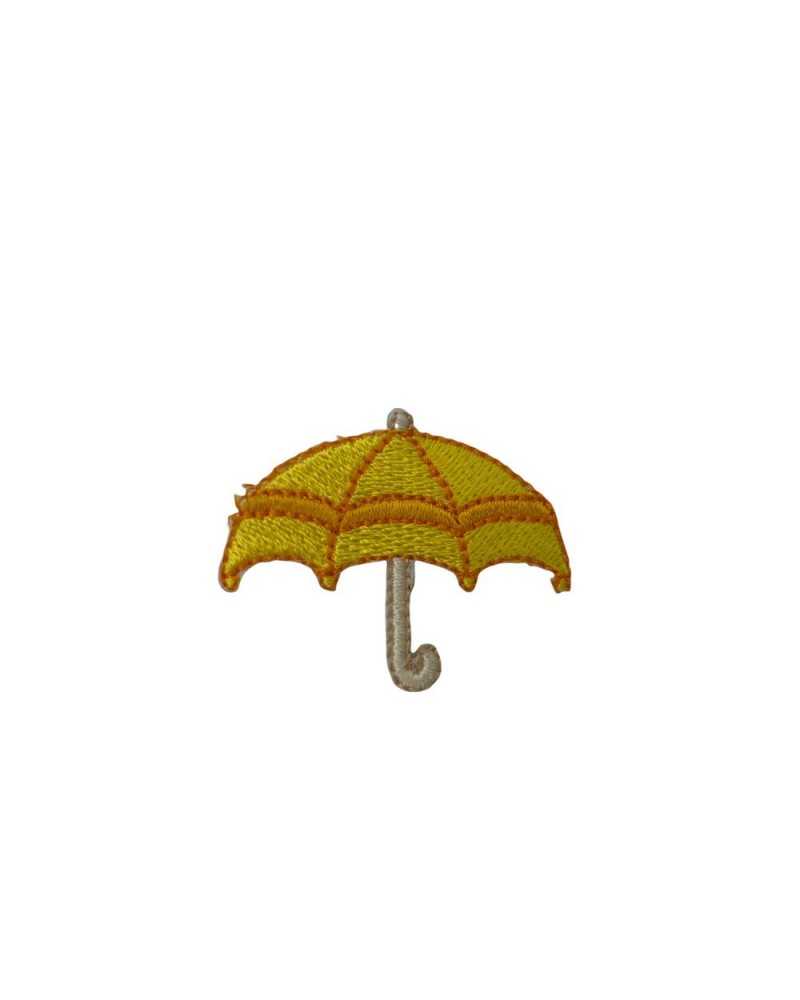 Parche Termoadhesivo Aplicación Paraguas Amarillo Tela Bordada 40x35 Mm