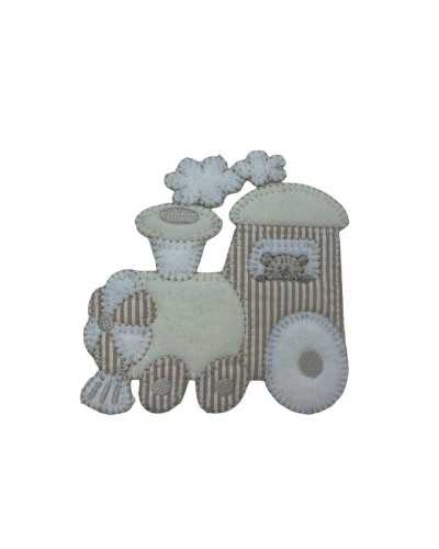 Aplicación Termoadhesivo Bordado Bebé Tren Locomotora 10x10 Cm