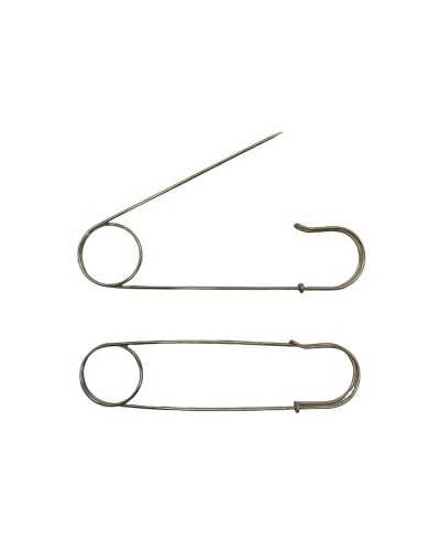 Mantelumhang aus glattem, poliertem Stahl mit großer Pin-Applikation, 150 x 35 mm