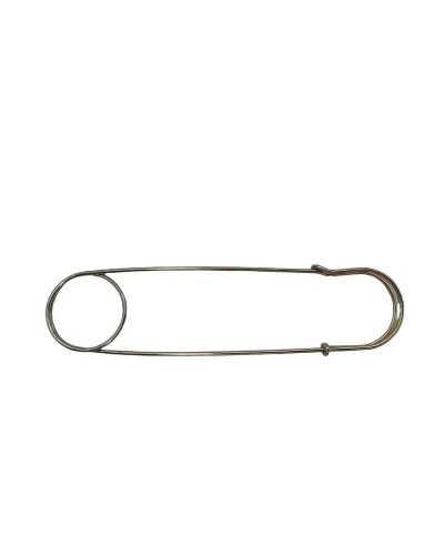 Mantelumhang aus glattem, poliertem Stahl mit großer Pin-Applikation, 150 x 35 mm