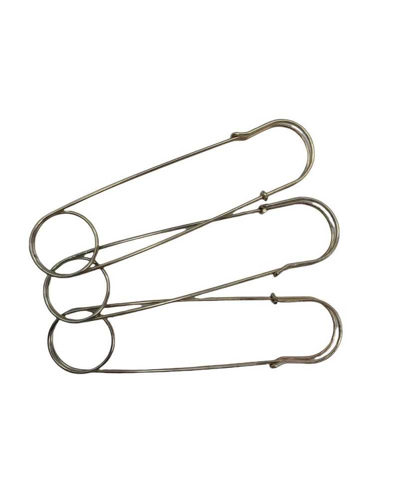 Mantelumhang aus glattem, poliertem Stahl mit großer Pin-Applikation, 150 x 35 mm