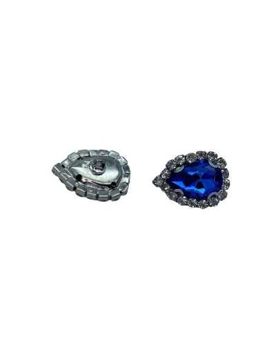Botón Joya Ojal Strass Piedra Gota 20x15 Mm