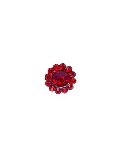 Botón Botón Joya Punto De Luz Strass Vidrio Metal Plata 1 Cm