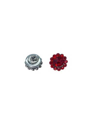 Button Jewel Button Point of Light Strass Glass Metal Silver 1 Cm