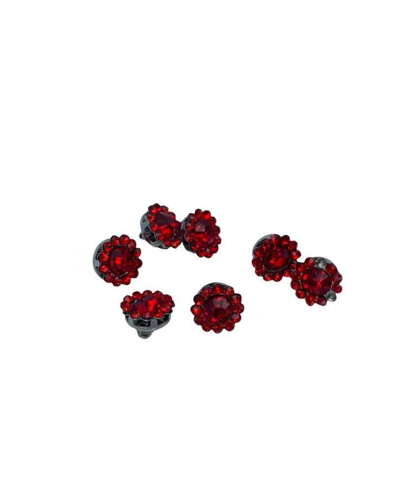 Button Jewel Button Point of Light Strass Glass Metal Silver 1 Cm