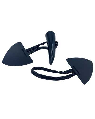 Toggles Leather Horn Resin Black Gradient Stitched Triangle Long 55 Mm