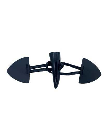 Toggles Cuir Corne Résine Noir Dégradé Cousu Triangle Long 55 Mm