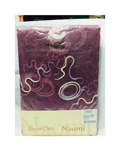 Pareja de cortinas panel con velo bordado naomi organza ojales ancho 140x290 cm altura linea oro